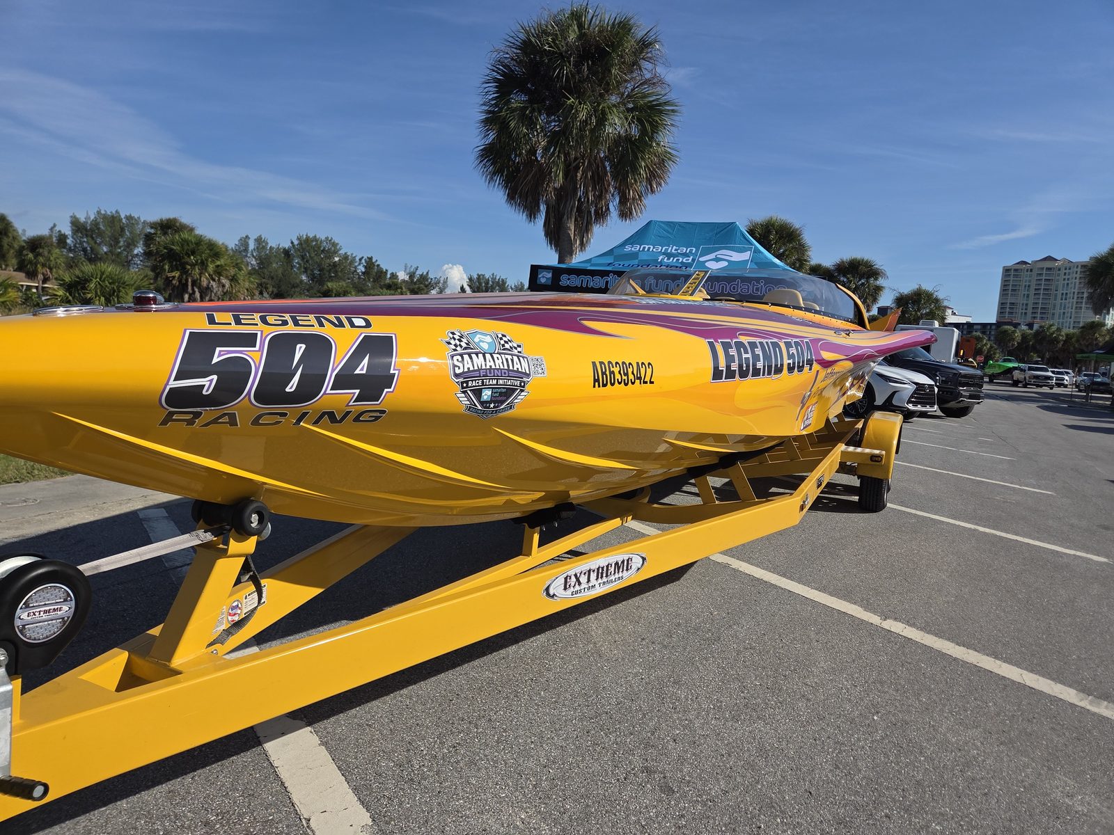 Legend Racing 504 staged on the trailer