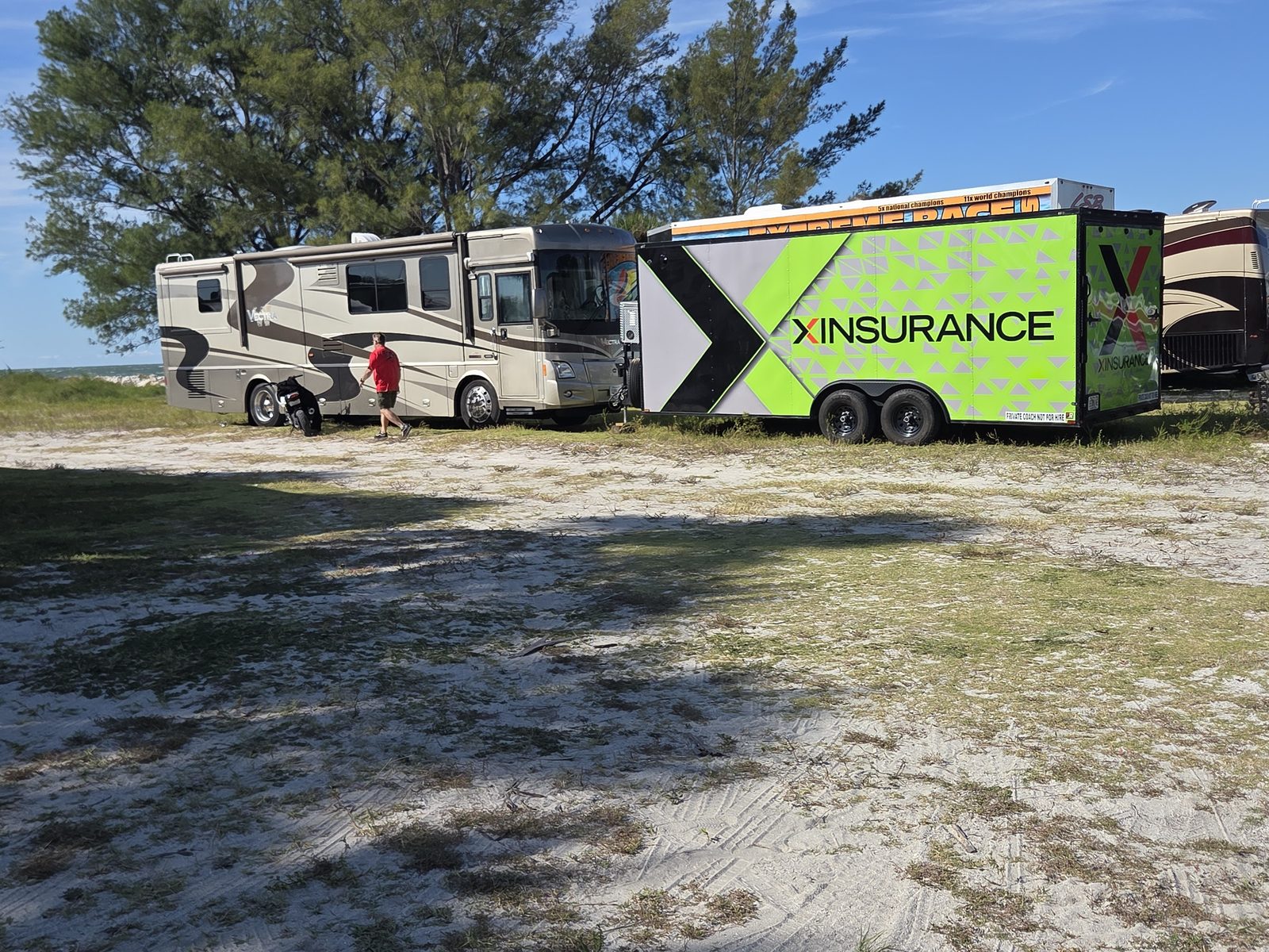 XINSURANCE, the title sponsor, set up at Sand Key