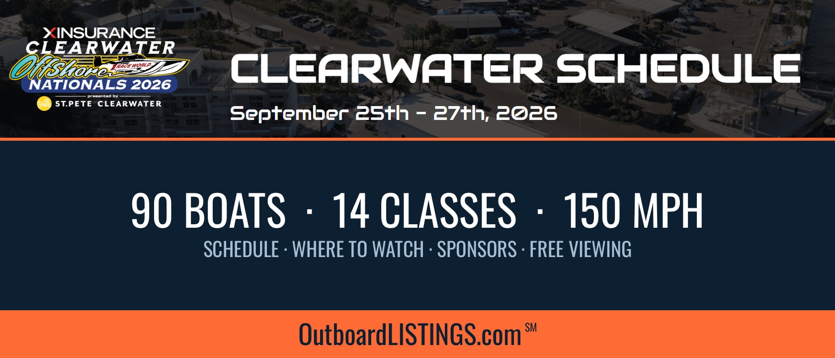 Clearwater Offshore Nationals 2026 — Schedule, Where to Watch, Sponsors & the Racing Network
