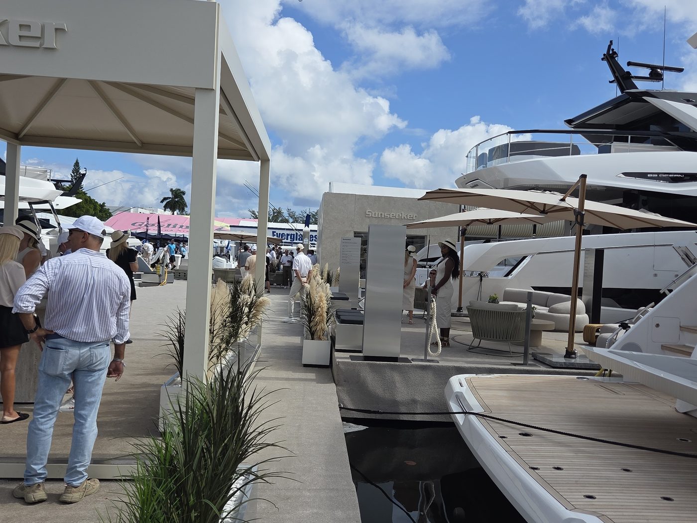 Sunseeker yachts at the dock