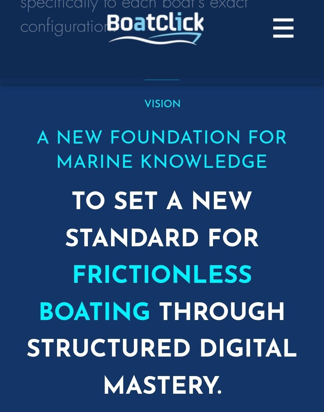 BoatClick website home page: a new foundation for marine knowledge