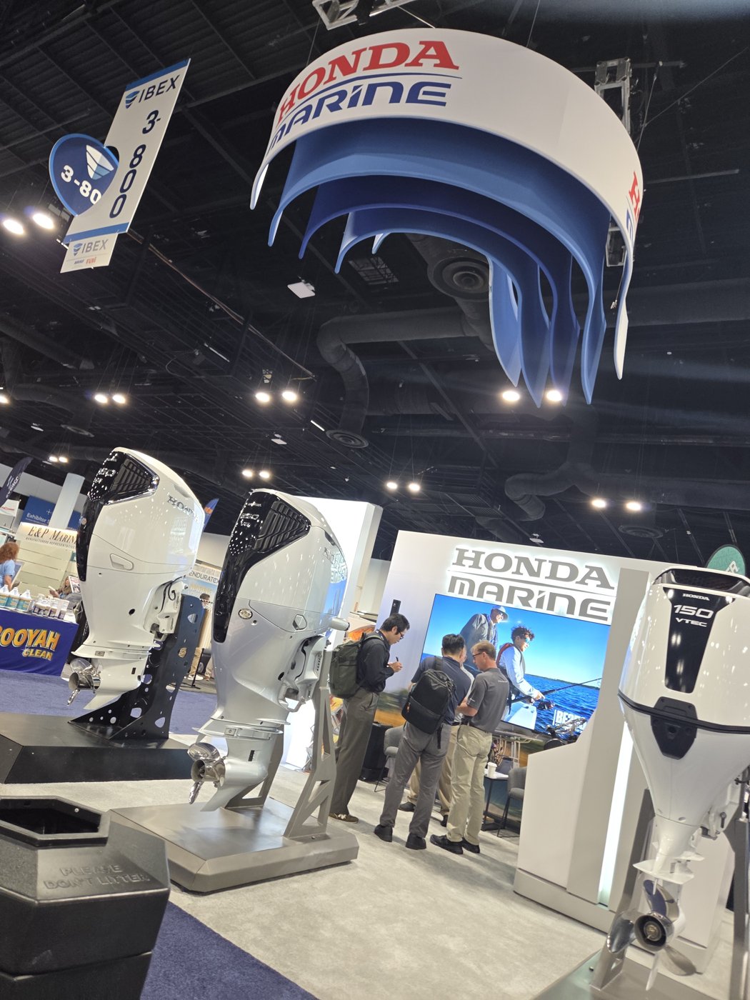 Honda Marine booth with outboard motors