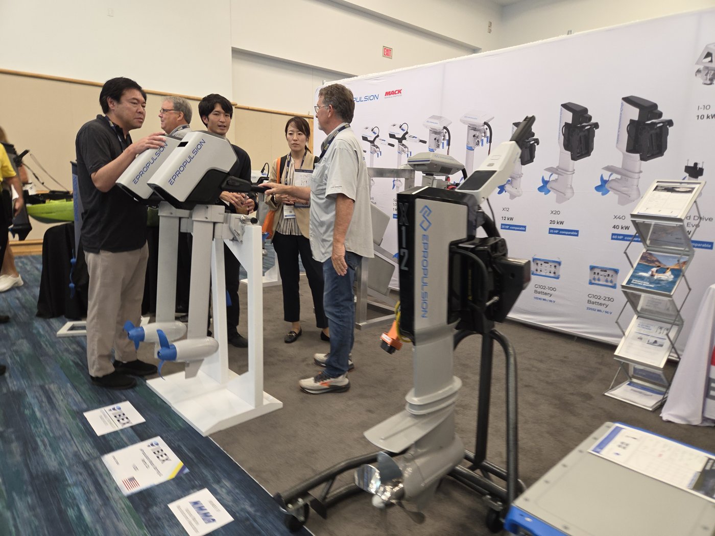 ePropulsion X12 X20 X40 electric outboards at the Mack Boring booth