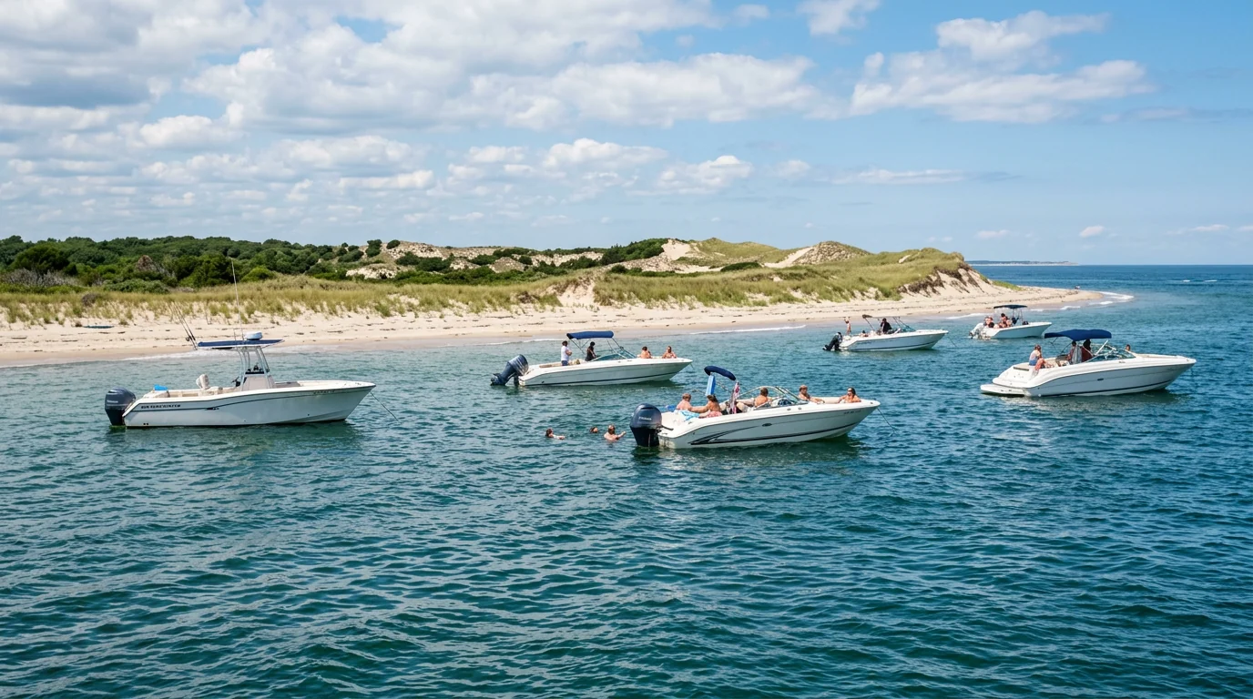 Boats at Boca Grande Pass in Charlotte Harbor Florida