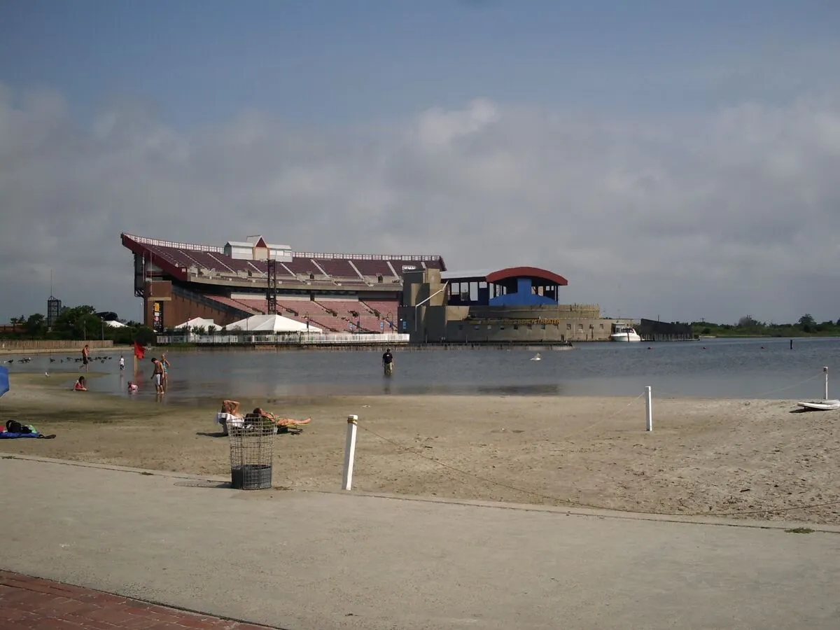 Boats in Zachs Bay at Jones Beach State Park on Long Island New York