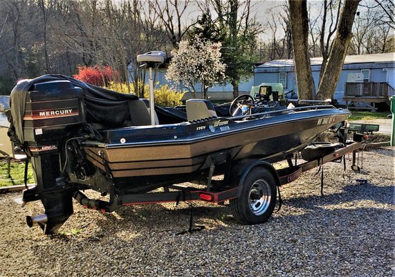 Marine dealer inventory yard with boats and outboard motors